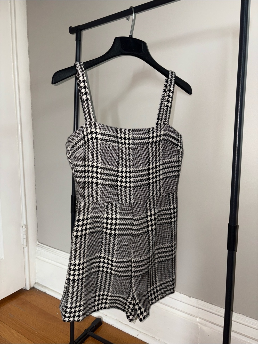 H&M Black and White Plaid Romper